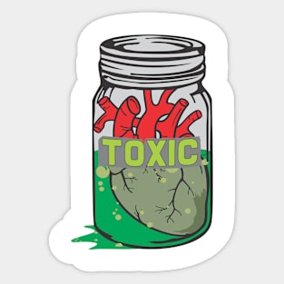 Toxic heart in jar Sticker